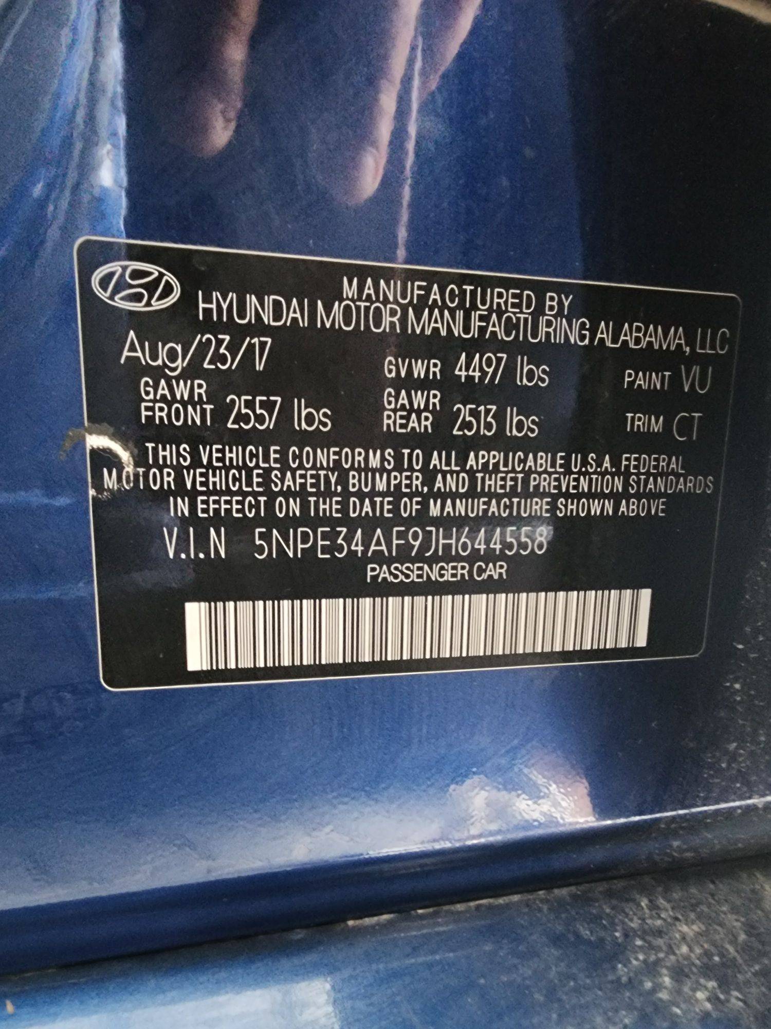 2018 HYUNDAI SONATA — 96546 Miles — Lot 38602125 — Souq - Marhaba Auctions Used Cars - Image 10