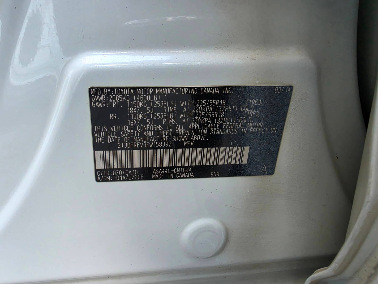 2014 TOYOTA RAV4 — 225486 Miles — Lot EW158392 - Marhaba Auctions Used Cars - Image 9