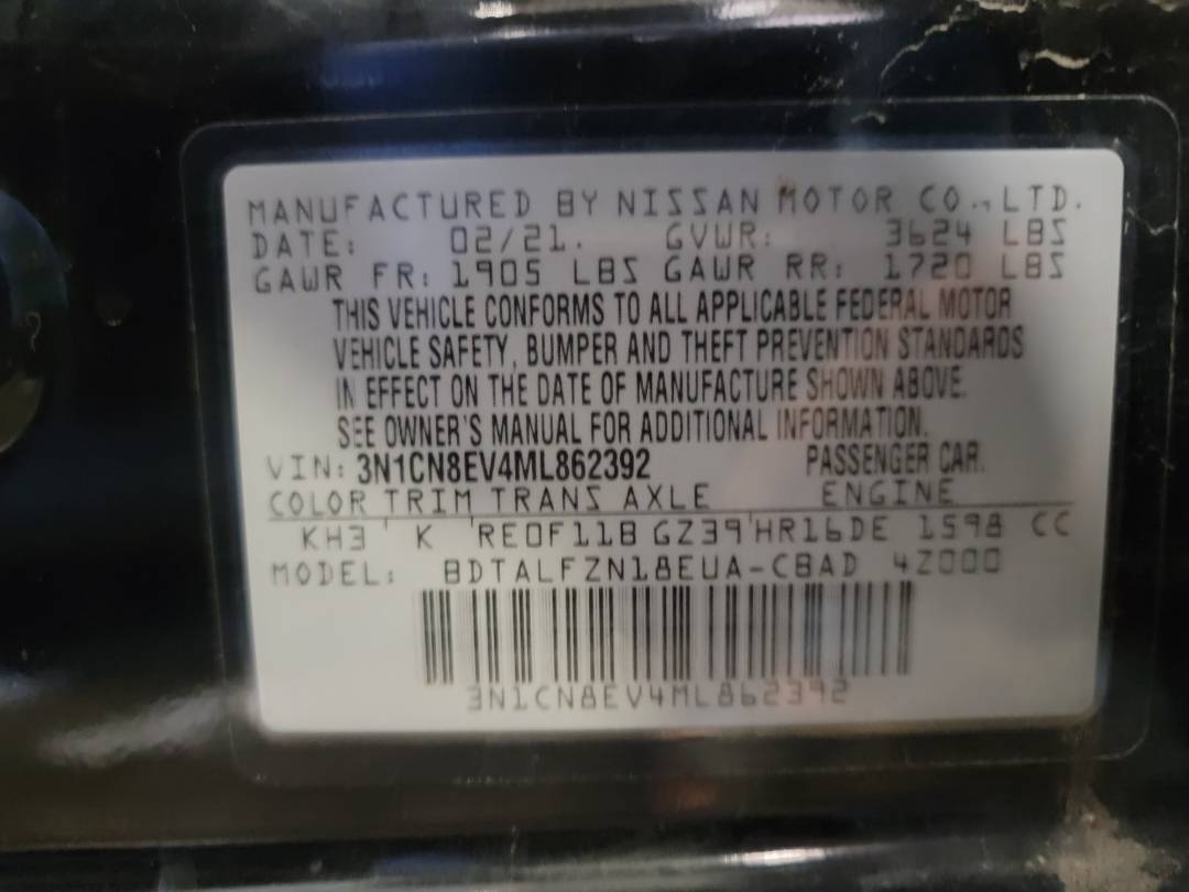 2021 NISSAN VERSA — 60031 Miles — Lot ML862392 — Main - Marhaba Auctions Used Cars - Image 9
