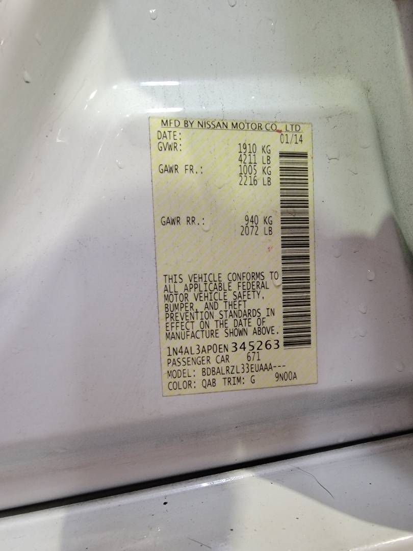 2014 NISSAN ALTIMA — 233599 Miles — Lot 75661903 - Marhaba Auctions Used Cars - Image 4