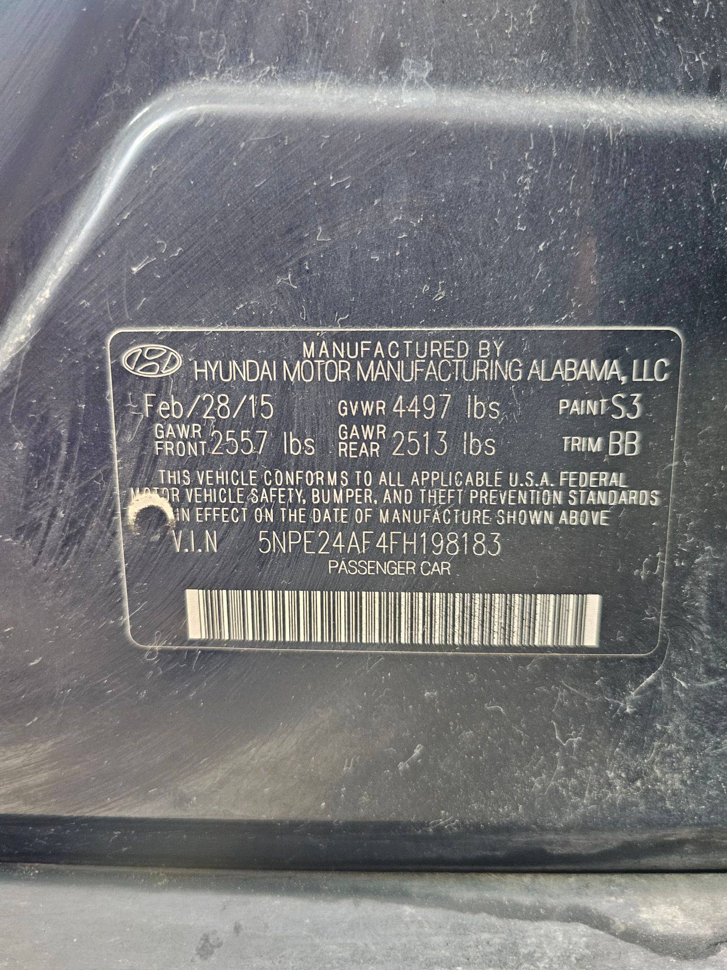 HYUNDAI SONATA 2015 - Marhaba Auction Used Cars - Image 9