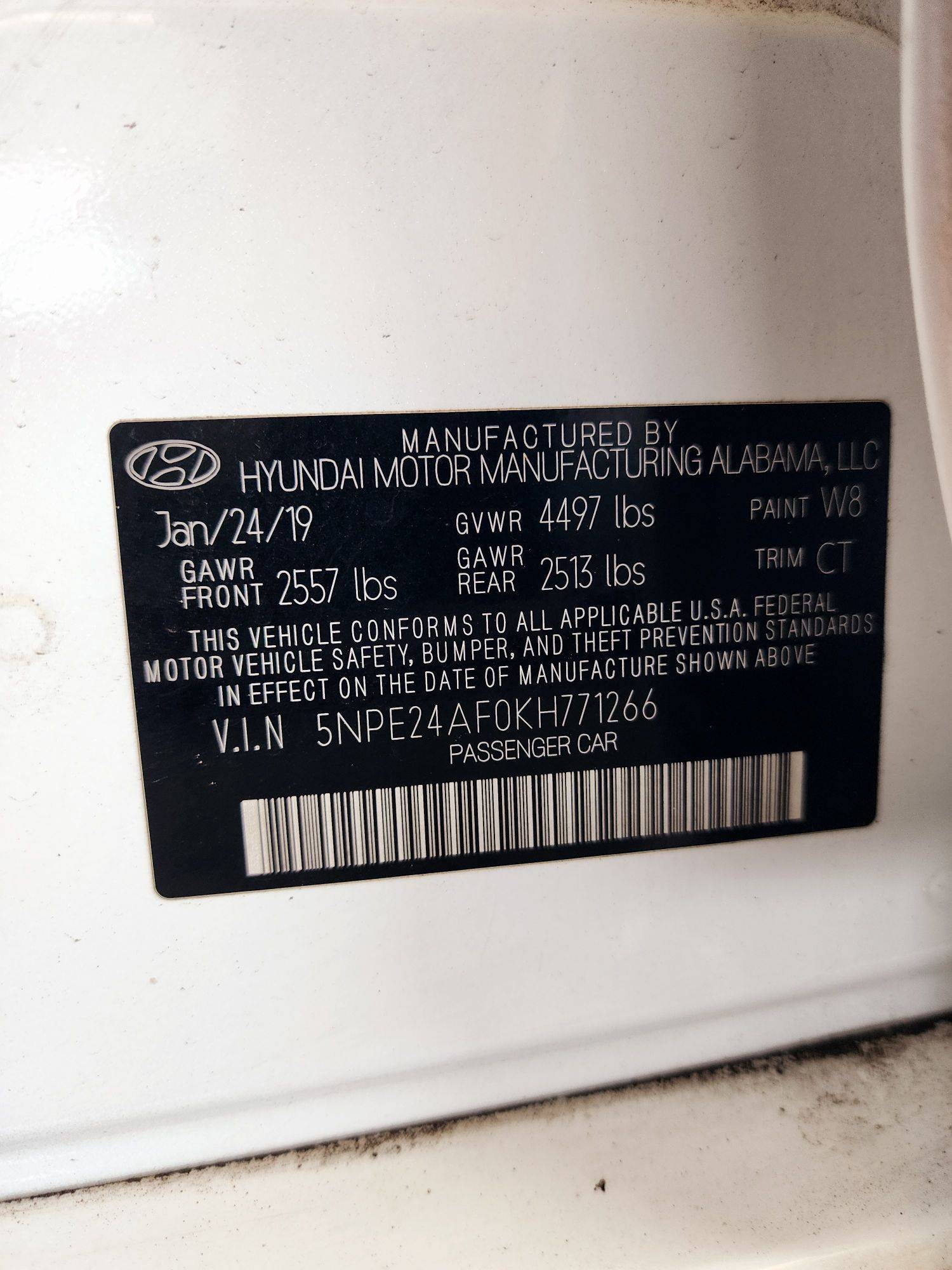 2019 HYUNDAI SONATA — 55653 Miles — Lot KH771266 — Souq - Marhaba Auctions Used Cars - Image 9