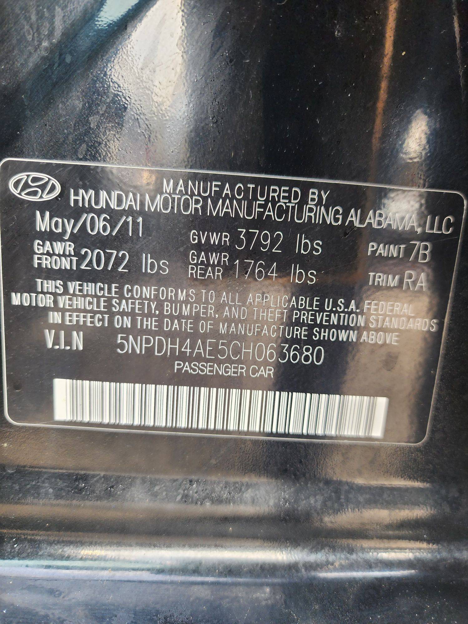 2012 HYUNDAI ELANTRA — 204965 Miles — Lot 69014923 - Marhaba Auctions Used Cars - Image 3