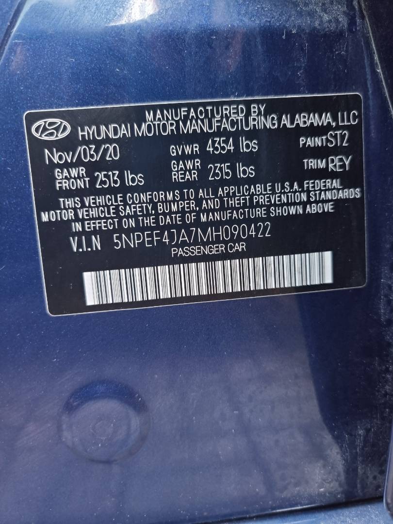 HYUNDAI SONATA 2021 - Marhaba Auction Used Cars - Image 9