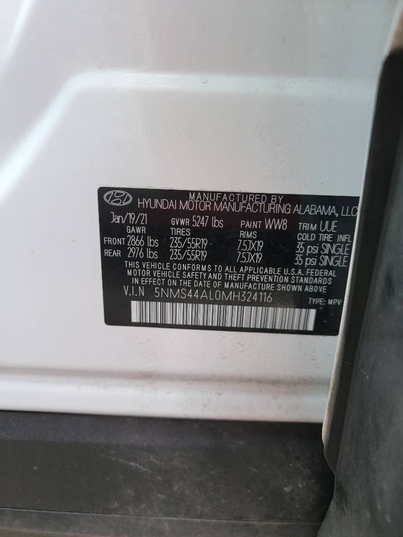 2021 HYUNDAI SANTA FE — 63157 Miles — Lot H324116 — Main - Marhaba Auctions Used Cars - Image 11