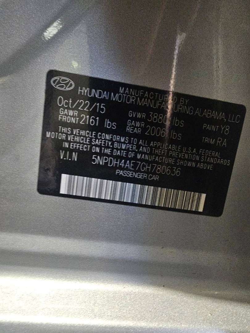 2016 HYUNDAI ELANTRA — 130384 Miles — Lot GH780636 — Main - Marhaba Auctions Used Cars - Image 8