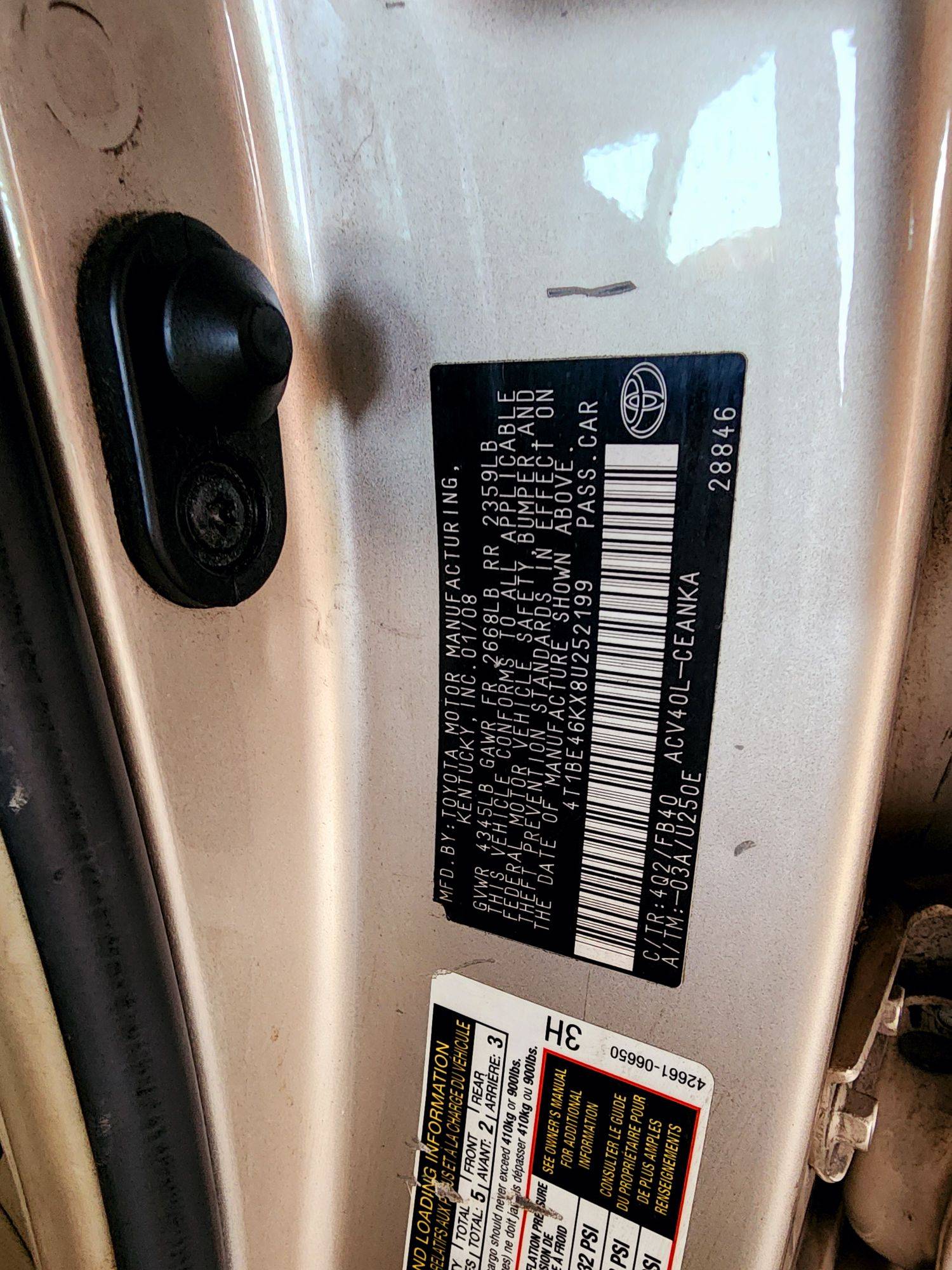 2008 TOYOTA CAMRY — 192106 Miles — Lot U252199 — Souq - Marhaba Auctions Used Cars - Image 10