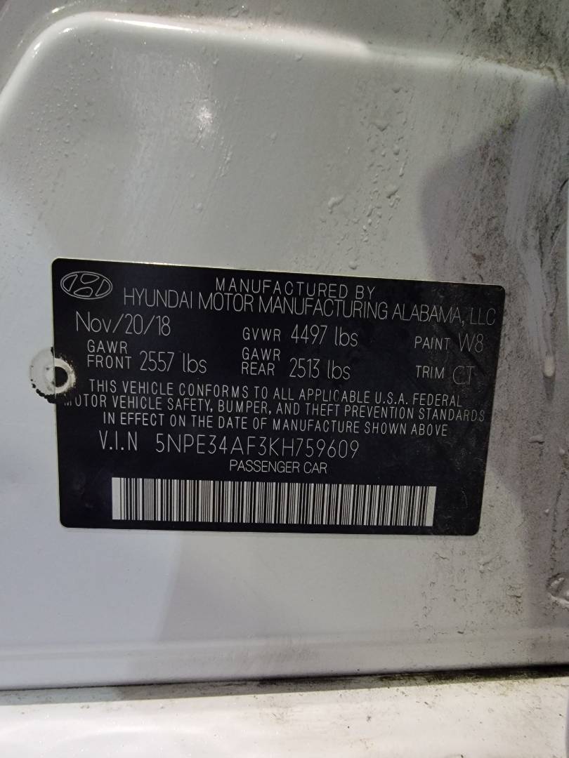 2019 HYUNDAI SONATA — 113750 Miles — Lot 759609 — Main - Marhaba Auctions Used Cars - Image 10