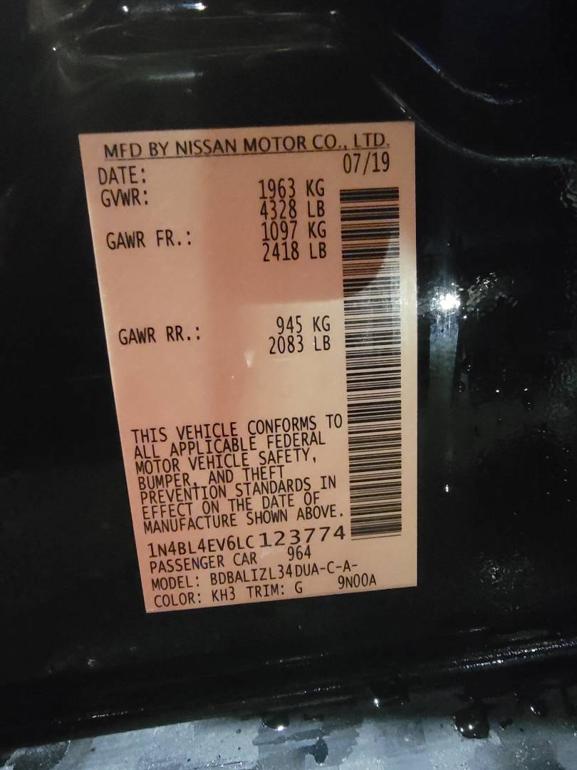 2020 NISSAN ALTIMA — 34874 Miles — Lot 71399433 - Marhaba Auctions Used Cars - Image 3