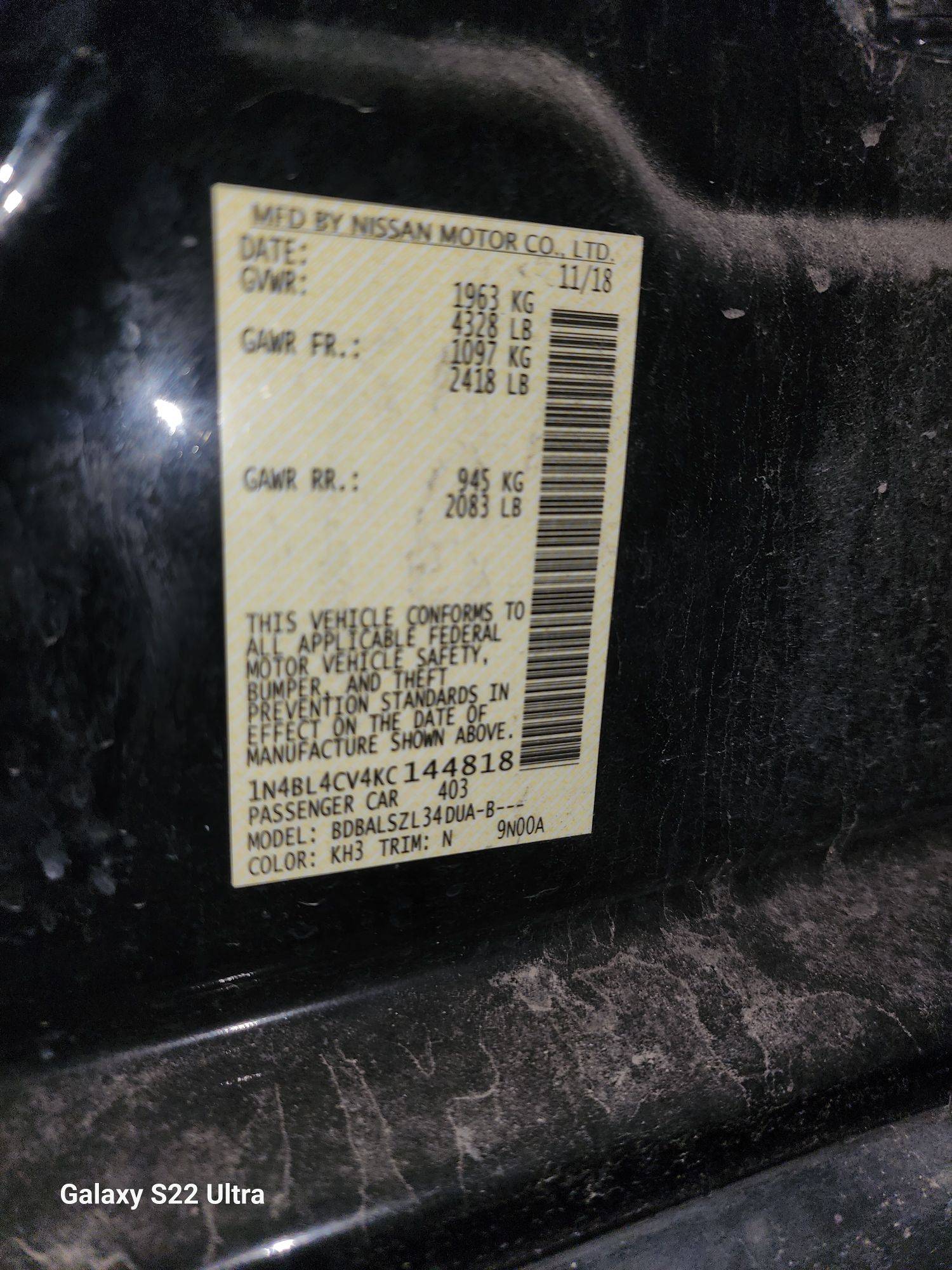 2019 NISSAN ALTIMA — 110341 Miles — Lot 38442440 - Marhaba Auctions Used Cars - Image 5