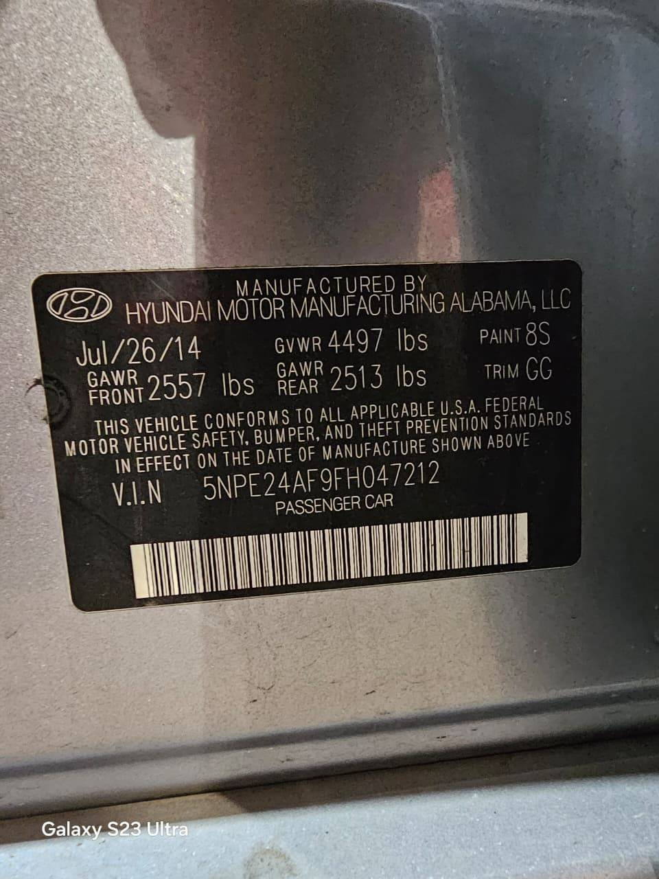 HYUNDAI SONATA 2015 - Marhaba Auction Used Cars - Image 10