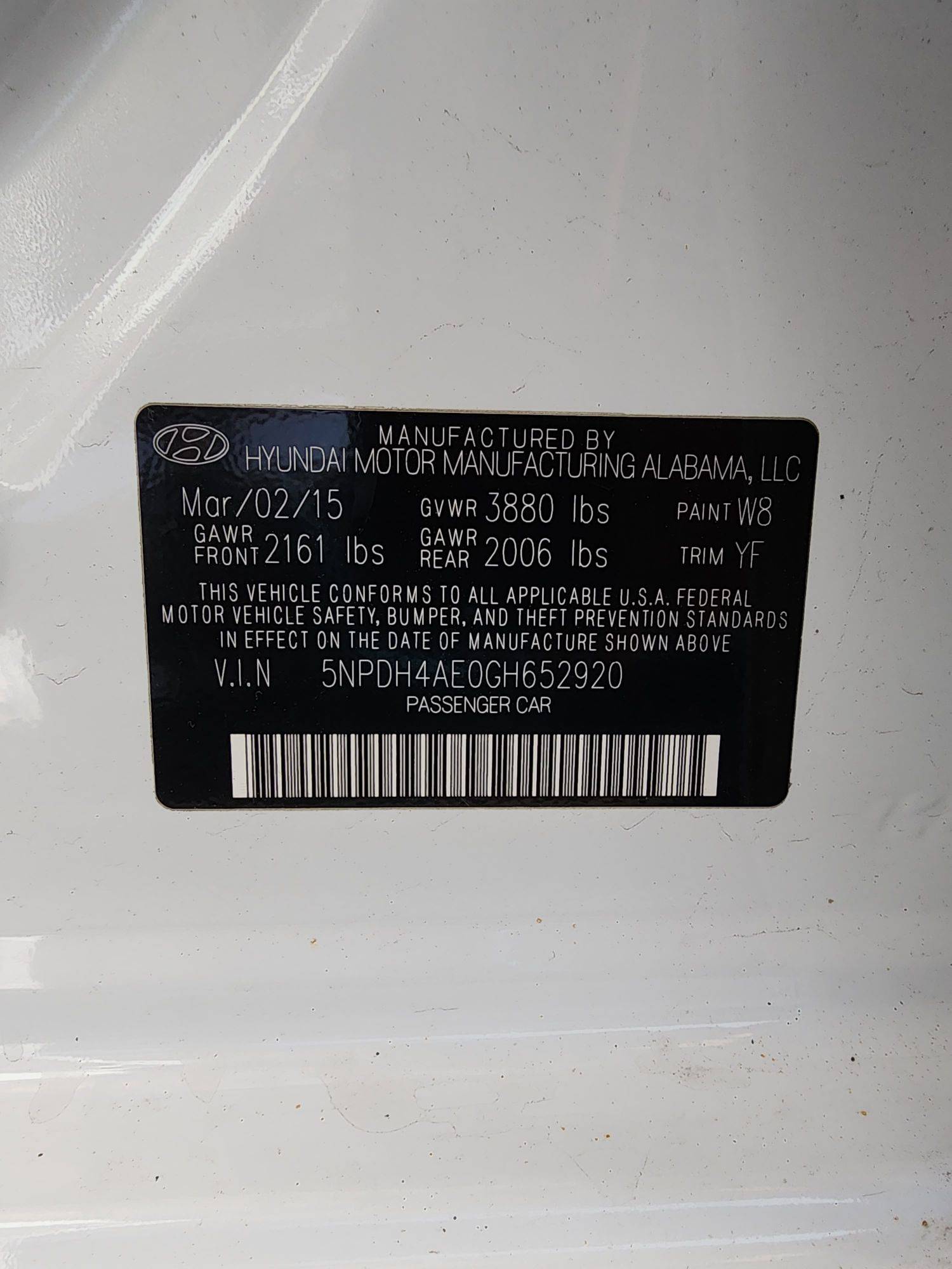 2016 HYUNDAI ELANTRA — 138062 Miles — Lot 50351054 — Ind. 12 - Marhaba Auctions Used Cars - Image 9