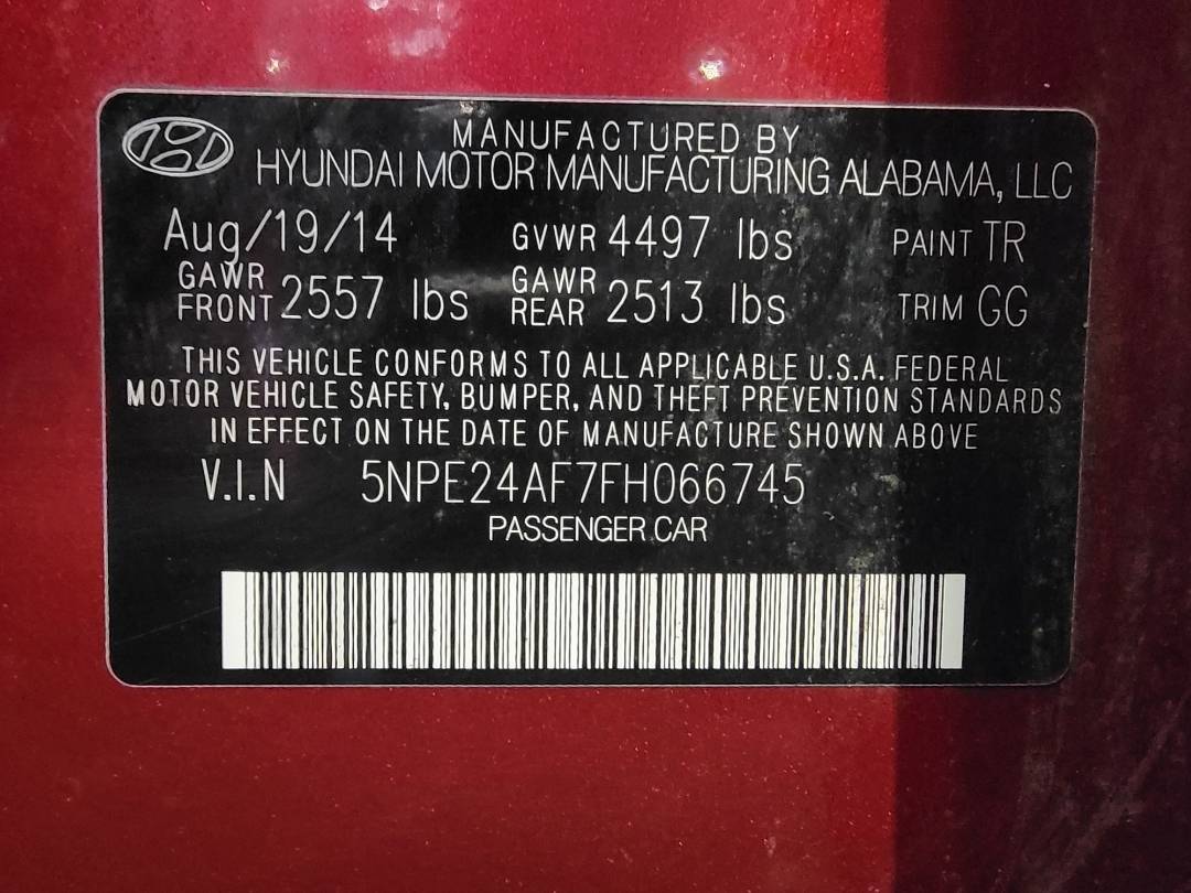 2015 HYUNDAI SONATA — 153466 Miles — Lot 38094144 — Main - Marhaba Auctions Used Cars - Image 8