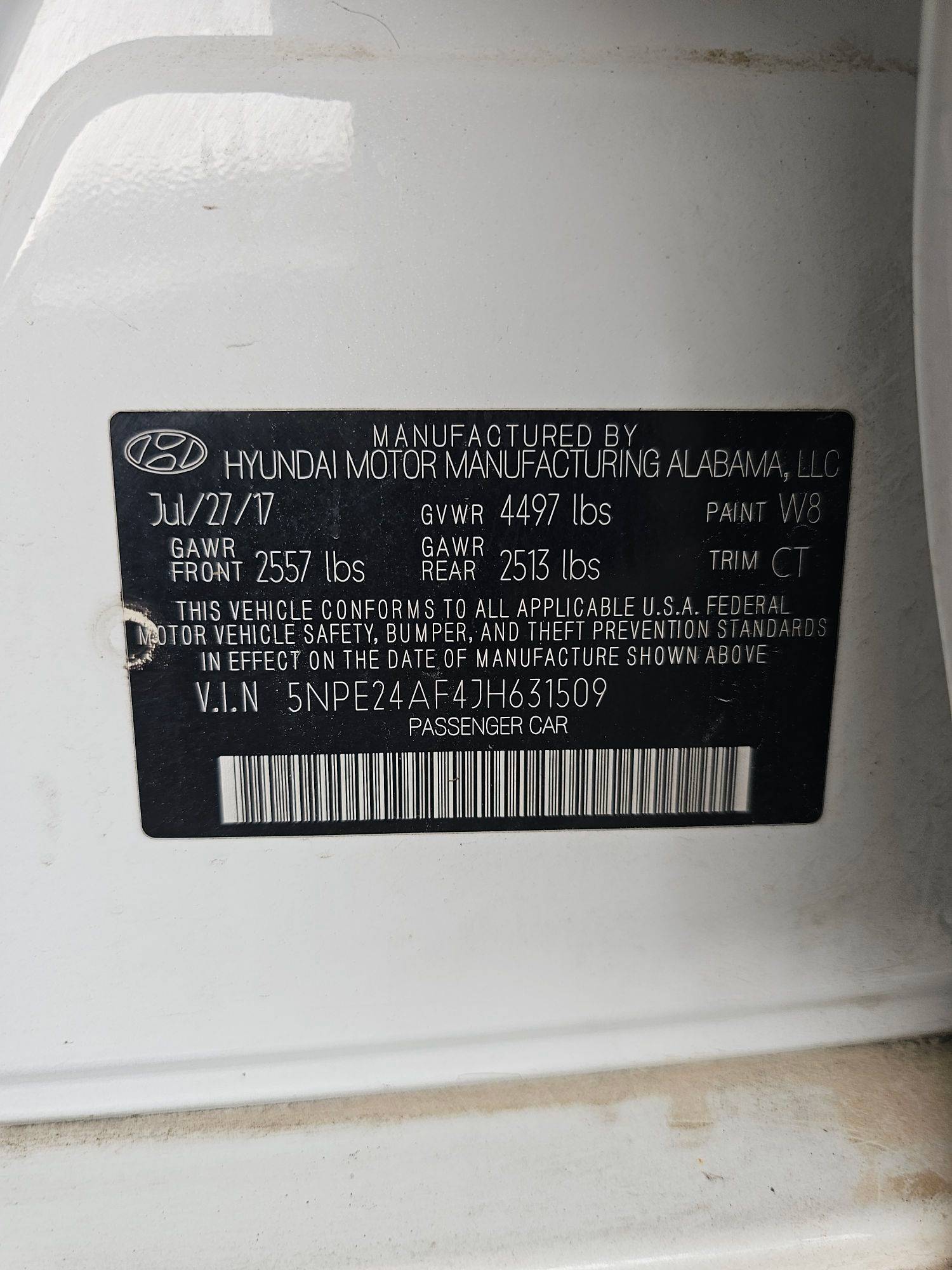 HYUNDAI SONATA 2018 - Marhaba Auction Used Cars - Image 9