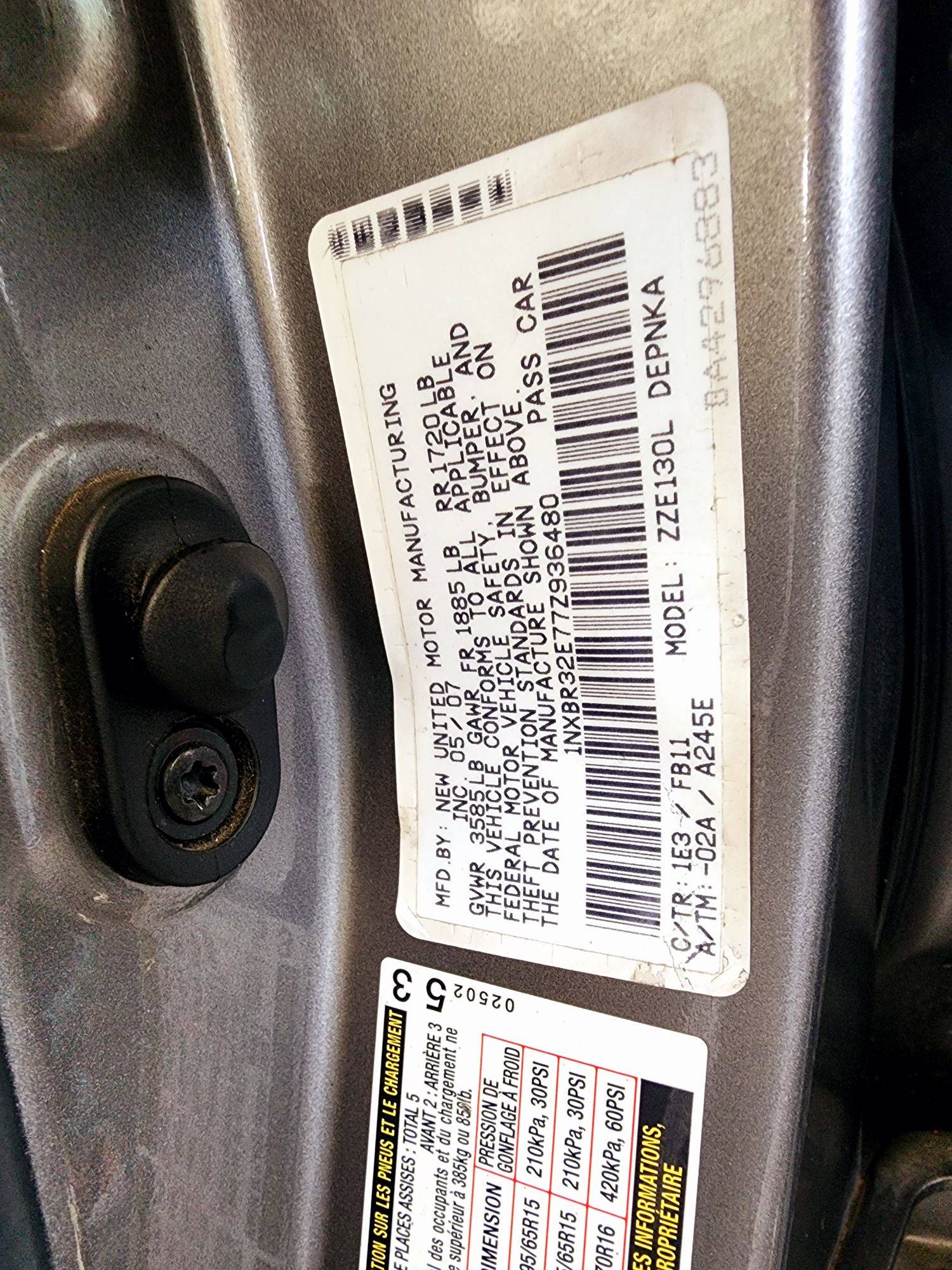 2007 TOYOTA COROLLA — 145451 Miles — Lot 68576904 — Main - Marhaba Auctions Used Cars - Image 9