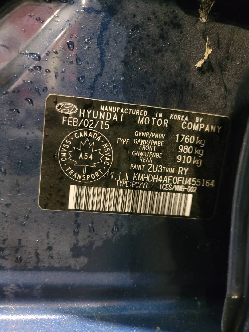 HYUNDAI ELANTRA 2015 - Marhaba Auction Used Cars - Image 9