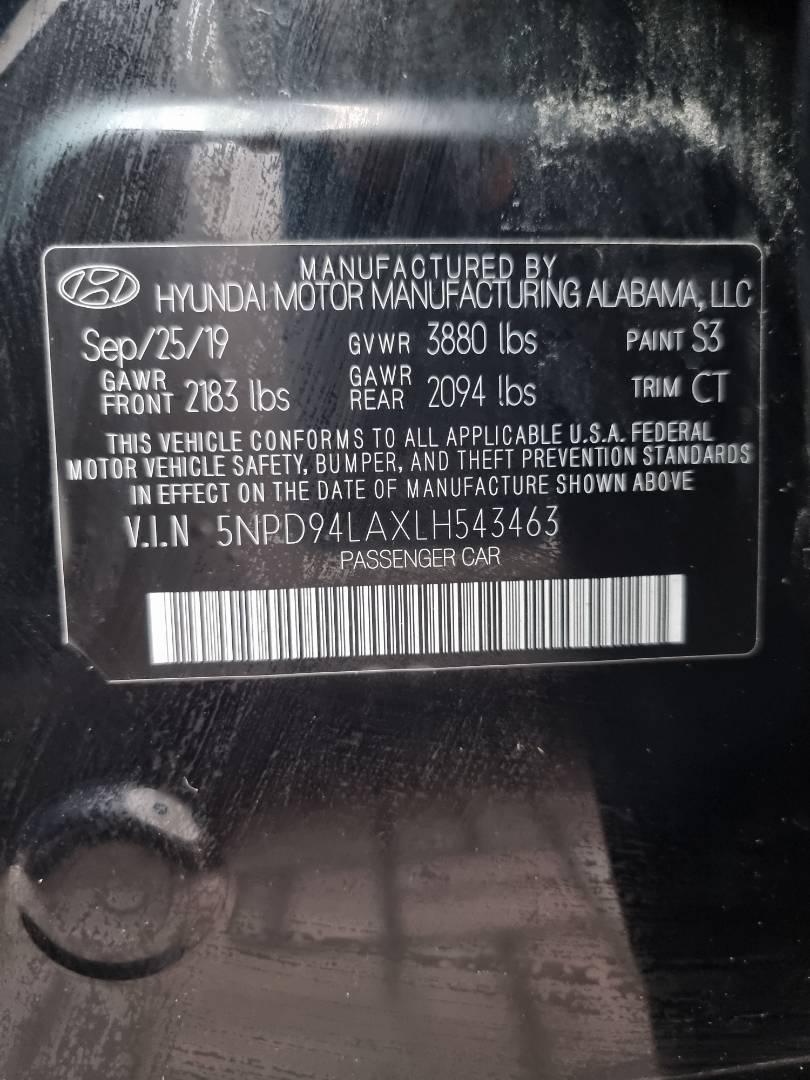 2020 HYUNDAI ELANTRA — 48350 Miles — Lot 214578 — Ind. 12 - Marhaba Auctions Used Cars - Image 9