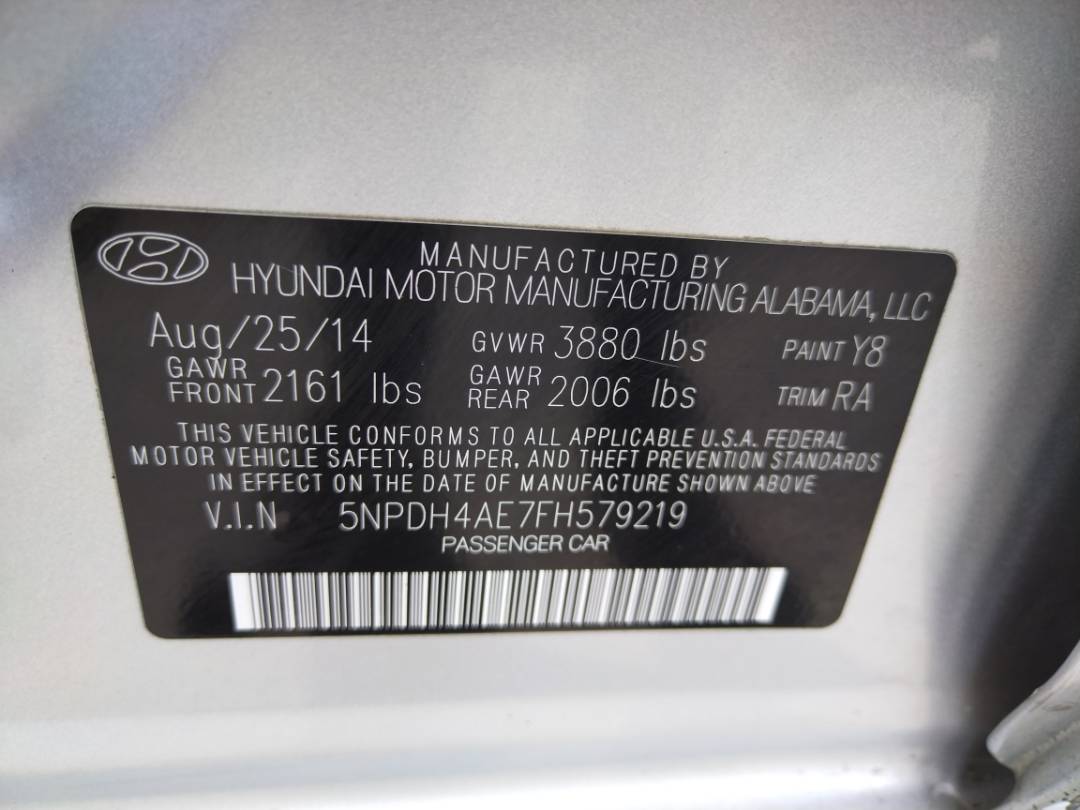 2015 HYUNDAI ELANTRA — 176497 Miles — Lot 70329133 - Marhaba Auctions Used Cars - Image 3