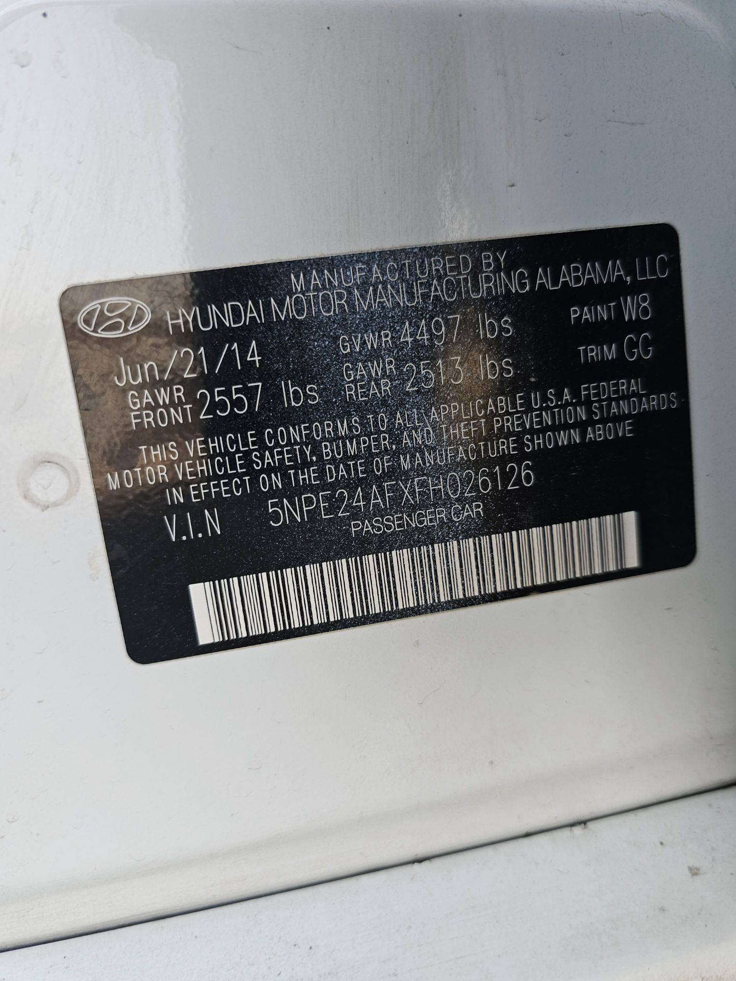 2015 HYUNDAI SONATA — 174300 Miles — Lot FH026126 — Main - Marhaba Auctions Used Cars - Image 9