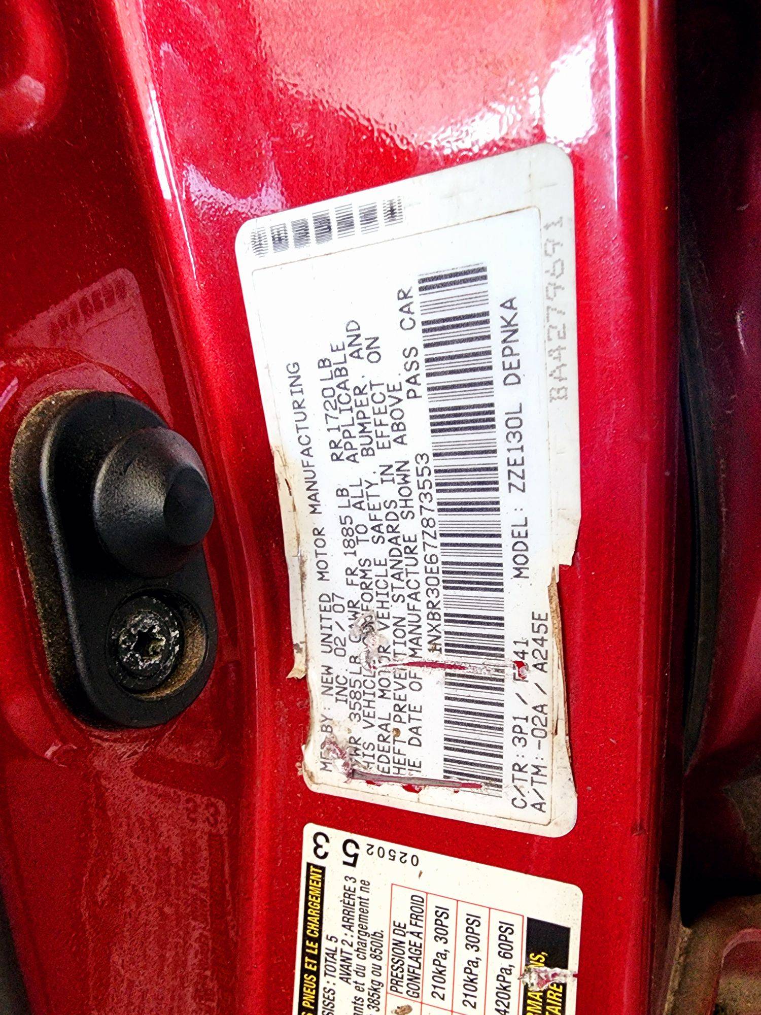 2007 TOYOTA COROLLA — 232022 Miles — Lot 7Z873553 — Souq - Marhaba Auctions Used Cars - Image 9