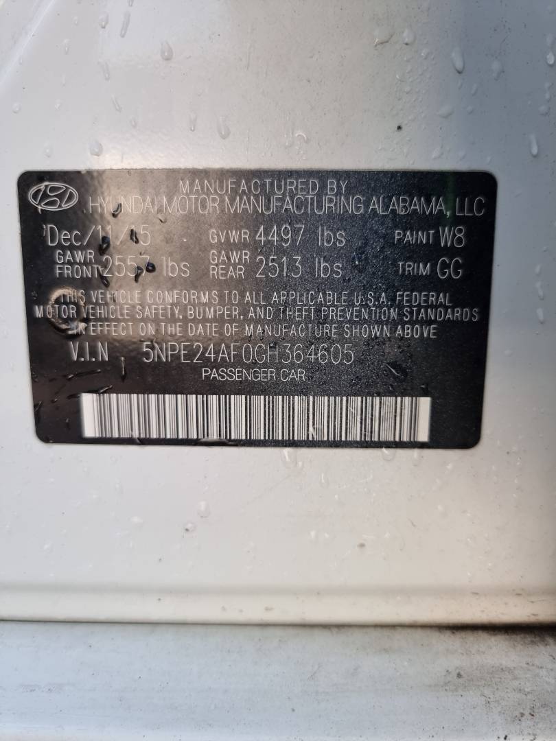 2016 HYUNDAI SONATA — 142444 Miles — Lot 214587 — Ind. 12 - Marhaba Auctions Used Cars - Image 9