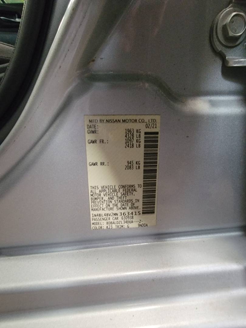 2021 NISSAN ALTIMA — 61720 Miles — Lot 363415 — Main - Marhaba Auctions Used Cars - Image 9