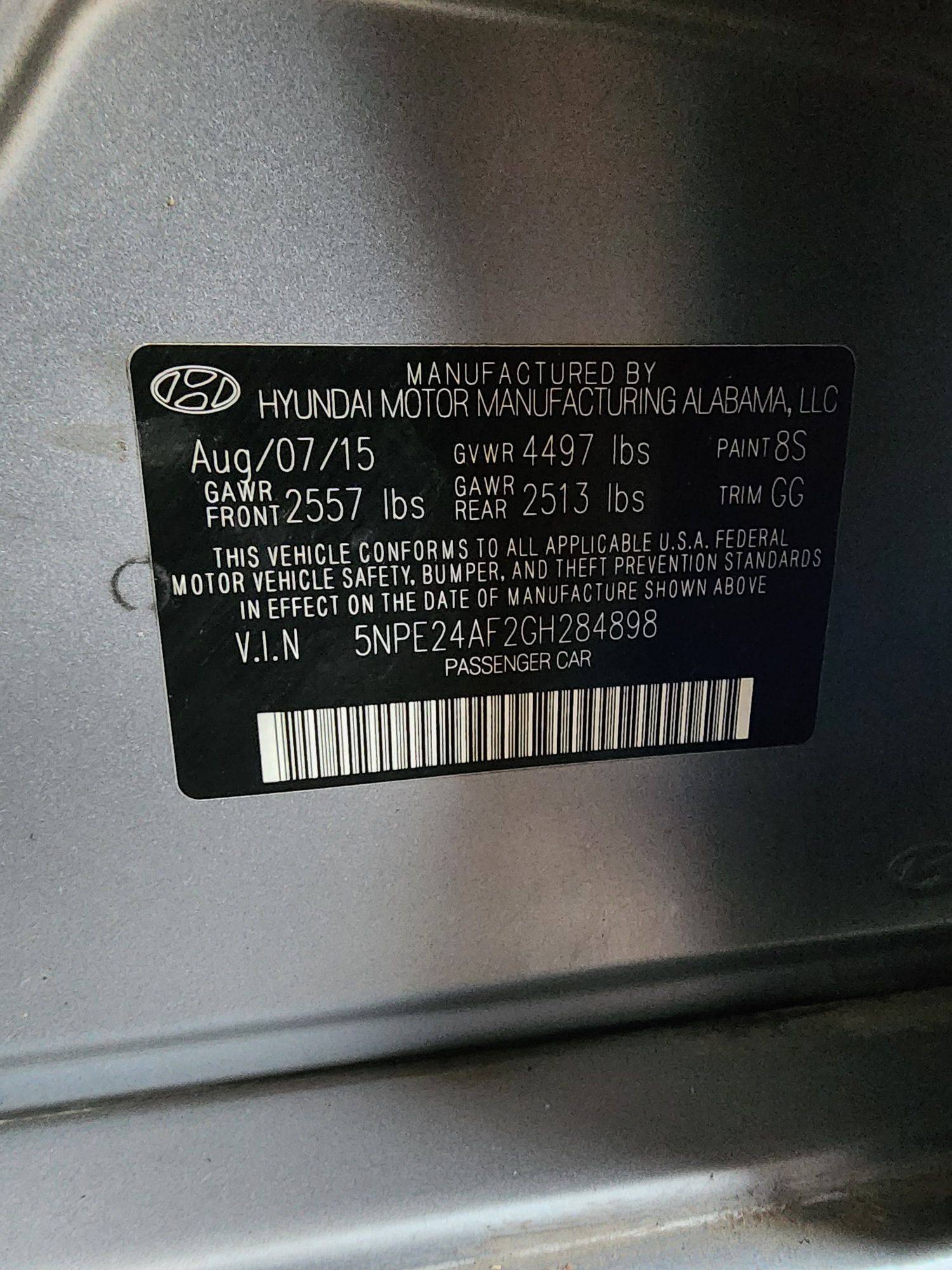 2016 HYUNDAI SONATA — 108599 Miles — Lot 51837914 — Souq - Marhaba Auctions Used Cars - Image 8
