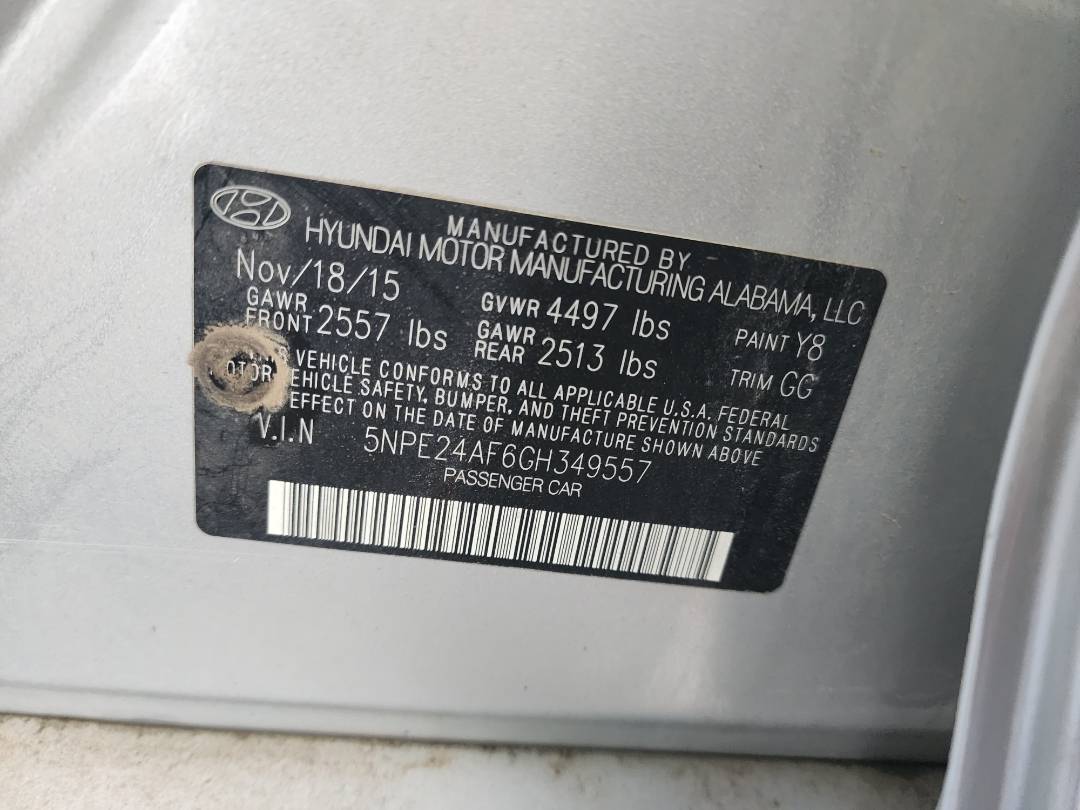 2016 HYUNDAI SONATA — 76880 Miles — Lot H349557 - Marhaba Auctions Used Cars - Image 4