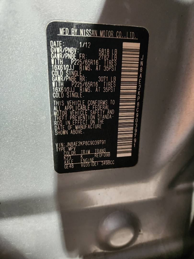 2012 NISSAN QUEST — 142042 Miles — Lot 37541074 - Marhaba Auctions Used Cars - Image 3