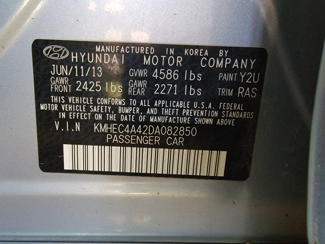 2013 HYUNDAI SONATA — 172386 Miles — Lot 37934903 — Main - Marhaba Auctions Used Cars - Image 10