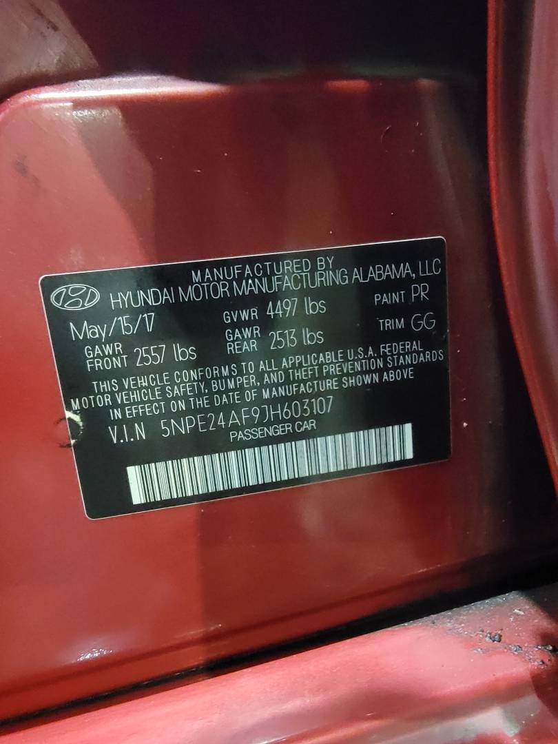 2018 HYUNDAI SONATA — 152987 Miles — Lot 9JH603107 — Main - Marhaba Auctions Used Cars - Image 8