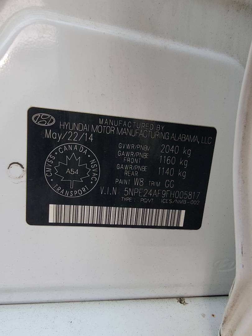 2015 HYUNDAI SONATA — 123657 KM — Lot H005817 — Main - Marhaba Auctions Used Cars - Image 10