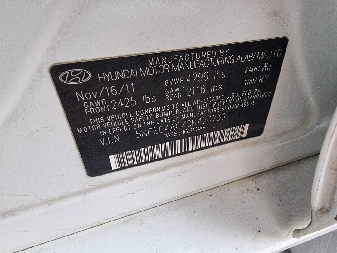 HYUNDAI SONATA 2012 - Marhaba Auction Used Cars - Image 9