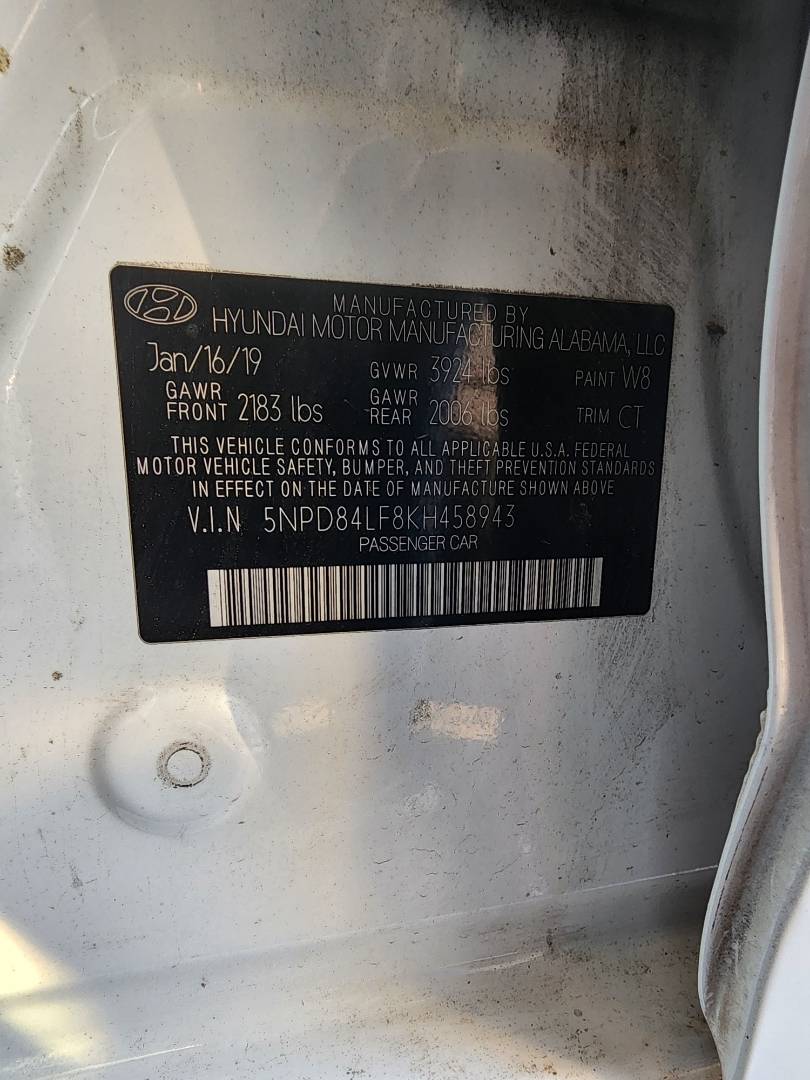 2019 HYUNDAI ELANTRA — 83374 Miles — Lot 74857073 - Marhaba Auctions Used Cars - Image 3