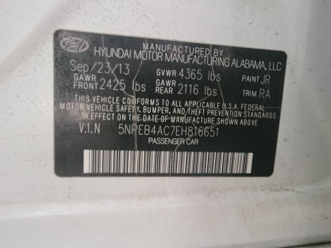 2014 HYUNDAI SONATA — 153402 Miles — Lot H816651 — Main - Marhaba Auctions Used Cars - Image 7