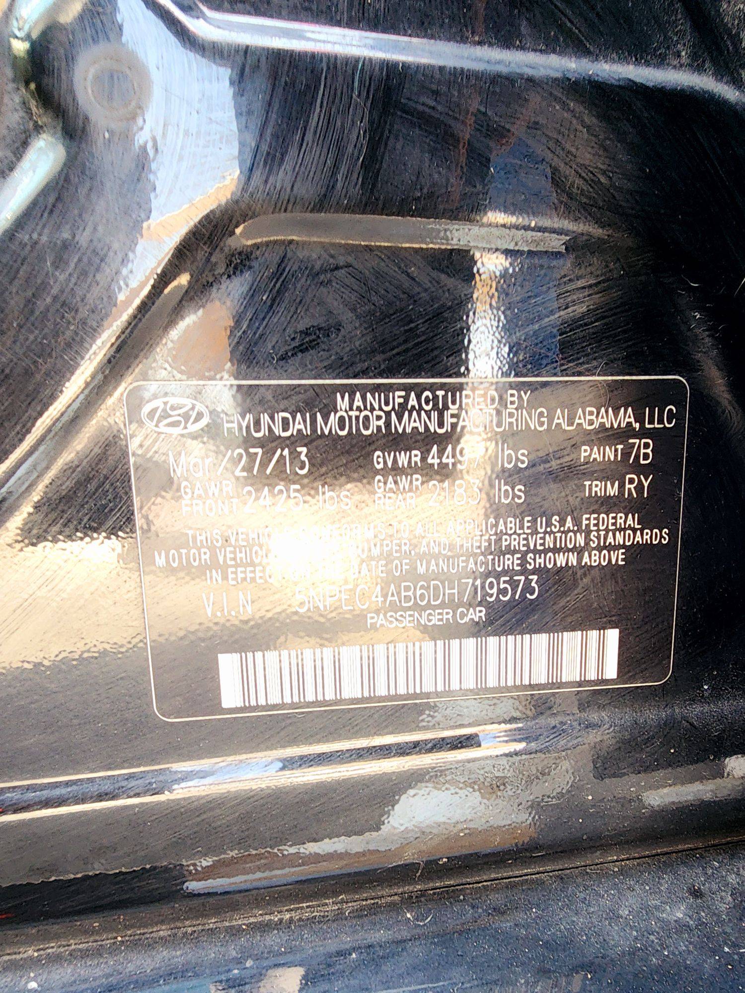 2013 HYUNDAI SONATA — 174177 Miles — Lot 64187664 — Souq - Marhaba Auctions Used Cars - Image 10