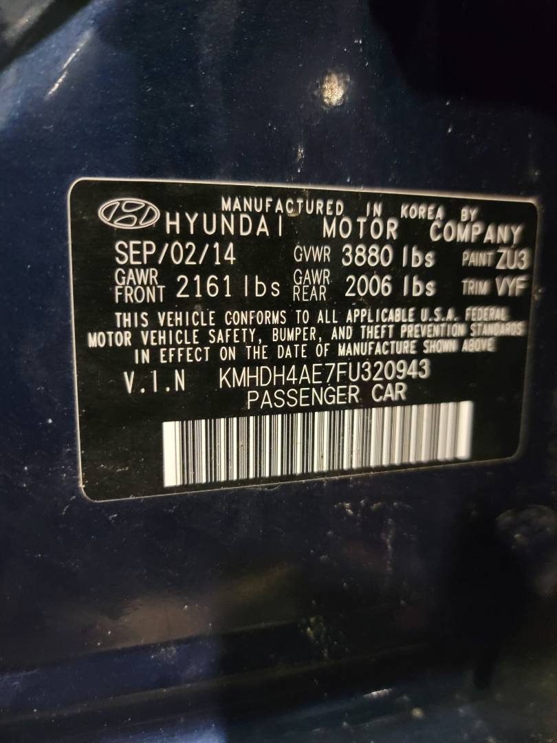 2015 HYUNDAI ELANTRA — 170165 Miles — Lot 38086575 - Marhaba Auctions Used Cars - Image 8