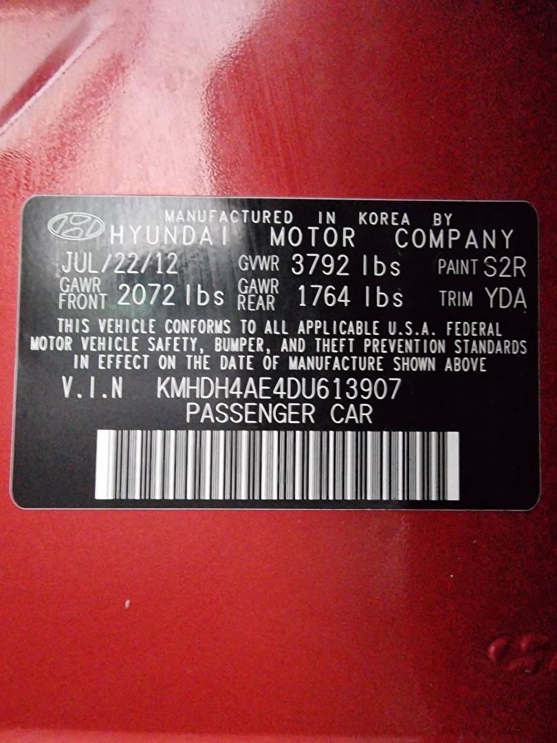 2013 HYUNDAI ELANTRA — 106294 Miles — Lot 215487 — Ind. 12 - Marhaba Auctions Used Cars - Image 9