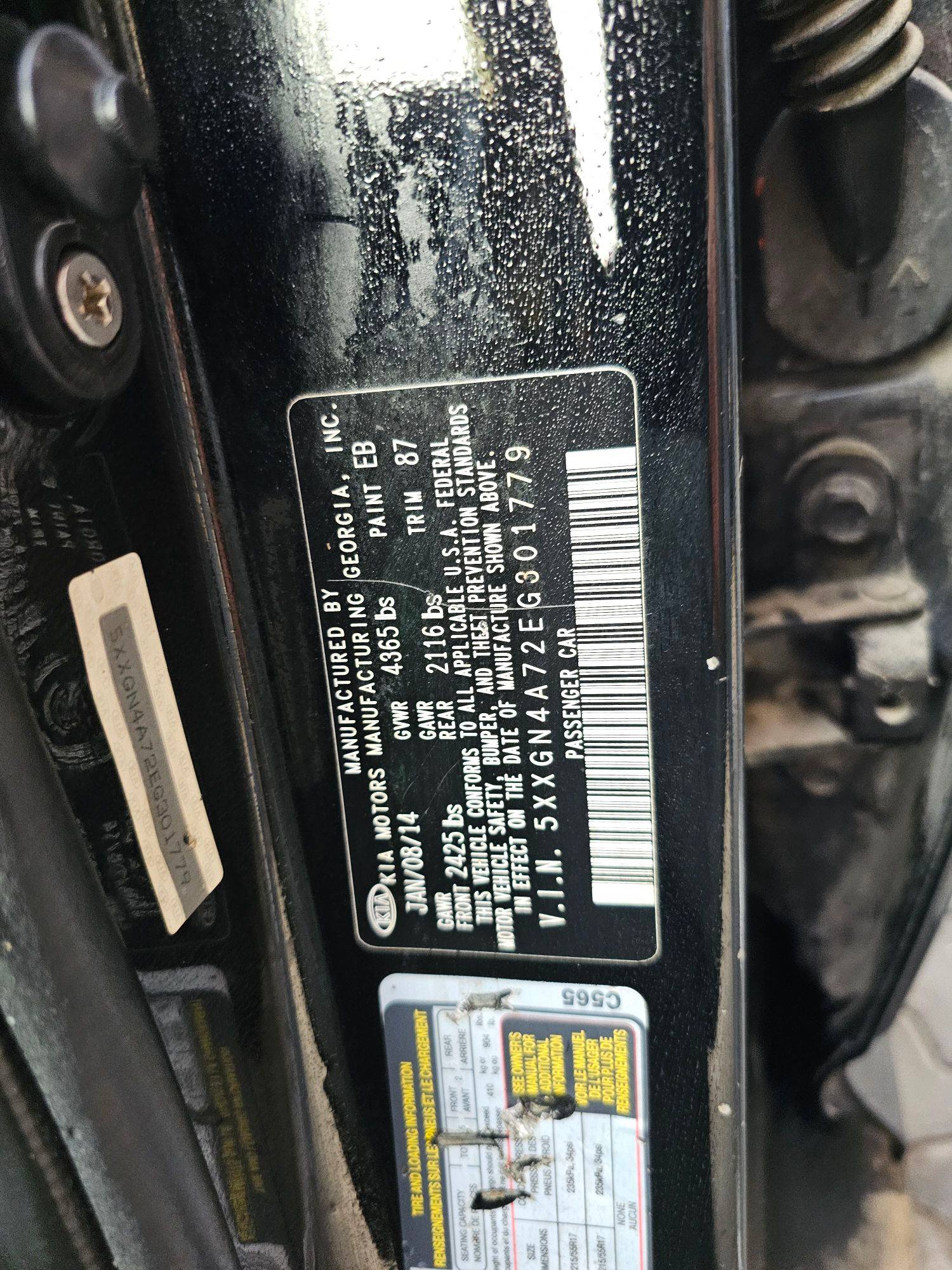 2014 KIA OPTIMA — 114159 Miles — Lot 72EG301779 — Souq - Marhaba Auctions Used Cars - Image 11