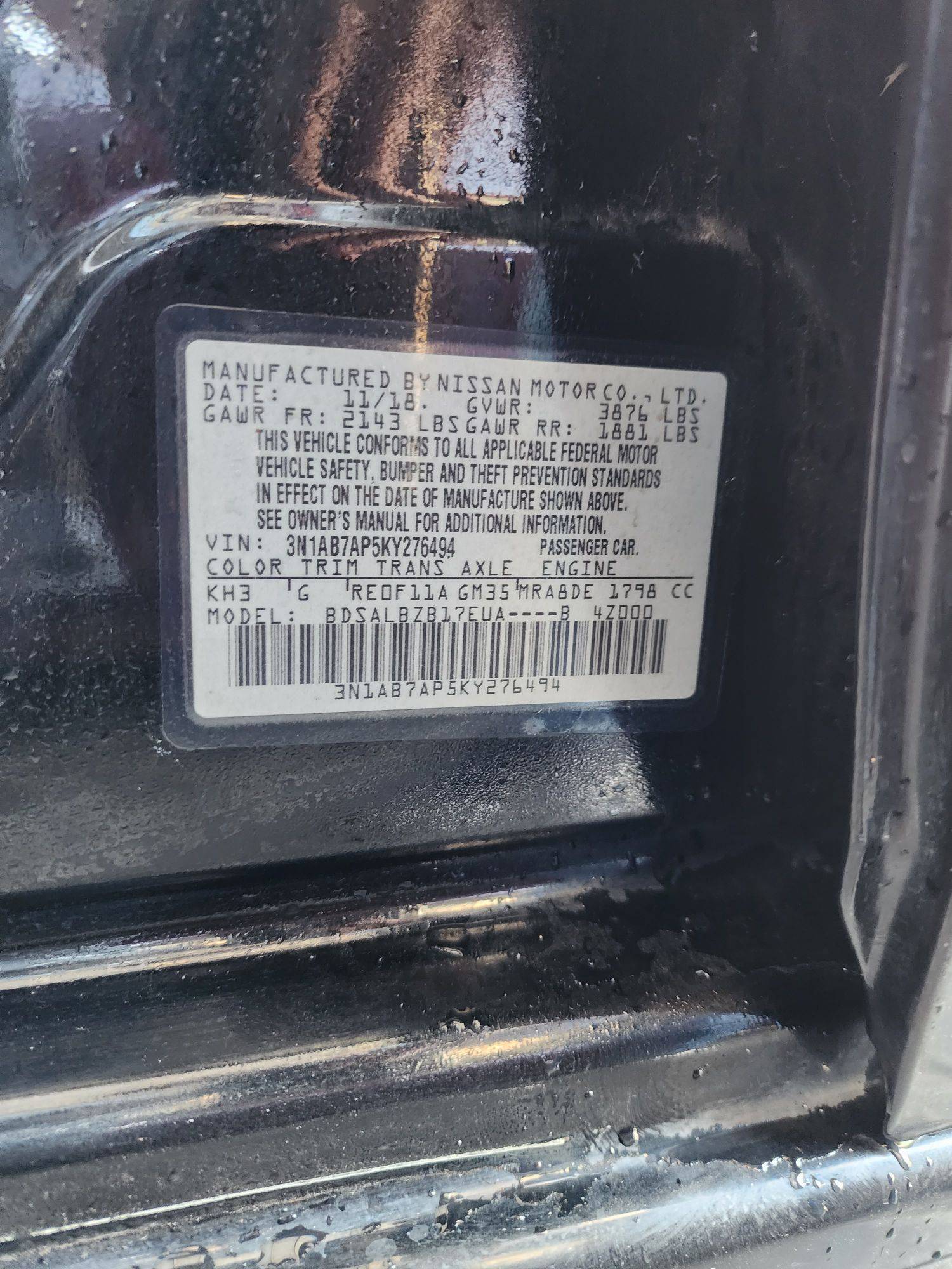 2019 NISSAN SENTRA — 154062 Miles — Lot 37989831 - Marhaba Auctions Used Cars - Image 9