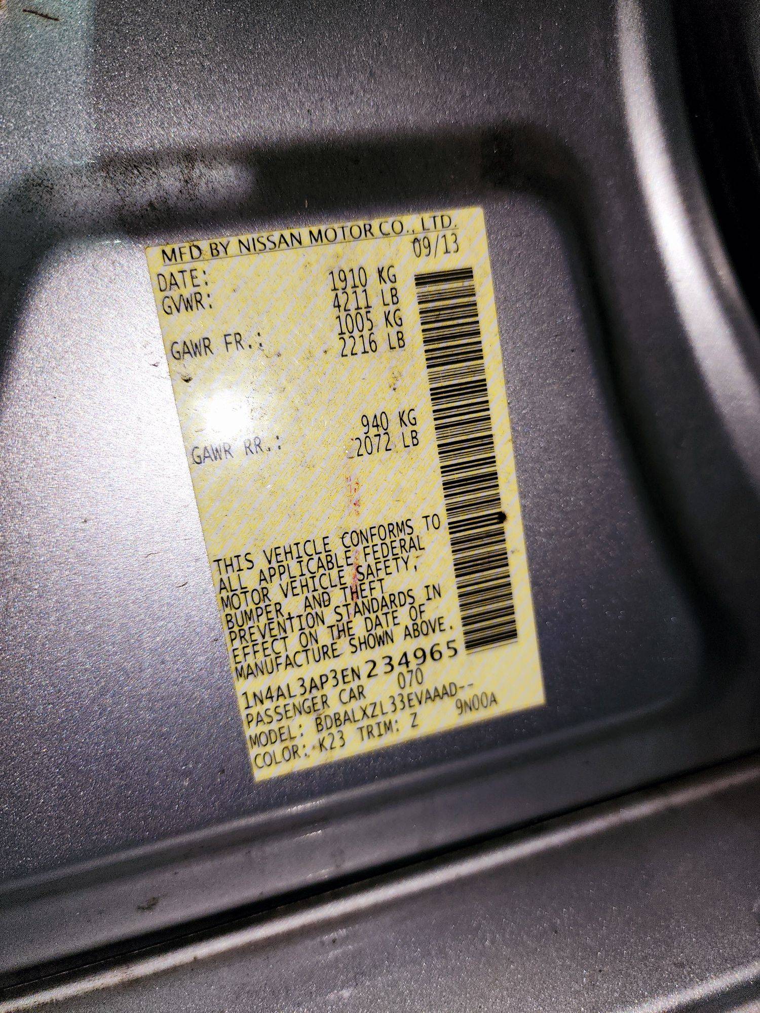 2014 NISSAN ALTIMA — 150672 Miles — Lot 81380914 — Souq - Marhaba Auctions Used Cars - Image 10