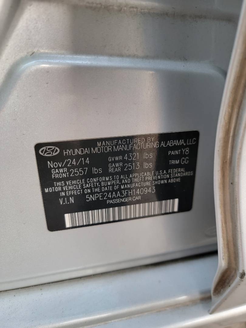2015 HYUNDAI SONATA — 198081 Miles — Lot 140943 — Main - Marhaba Auctions Used Cars - Image 9