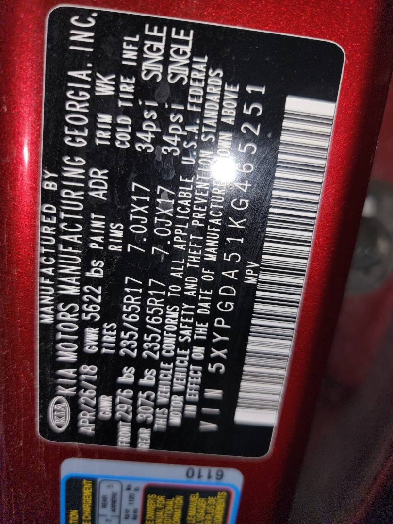 KIA SORENTO 2019 - Marhaba Auction Used Cars - Image 9