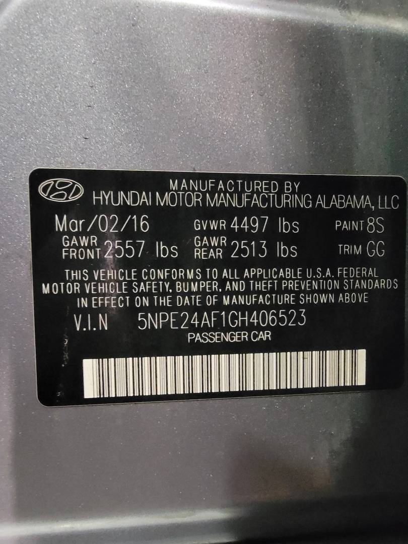 2016 HYUNDAI SONATA — 159138 Miles — Lot 406523 — Main - Marhaba Auctions Used Cars - Image 9