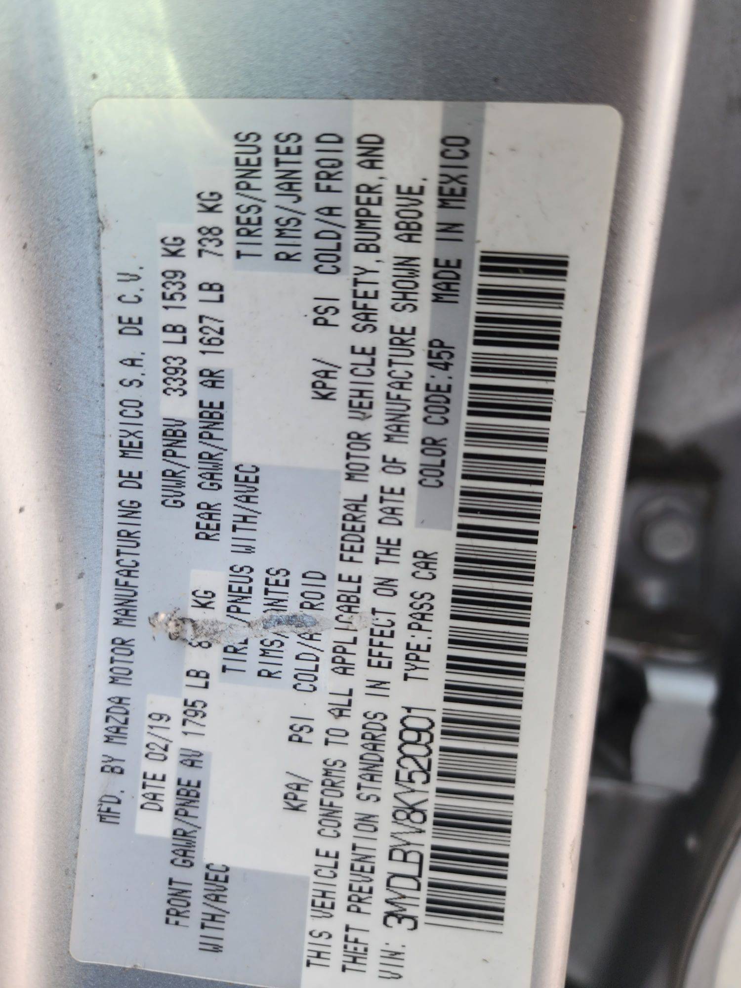 2019 TOYOTA YARIS — 109971 Miles — Lot KY520901 - Marhaba Auctions Used Cars - Image 3