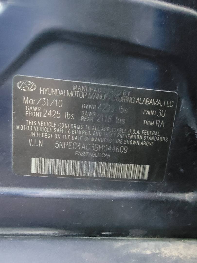 2011 HYUNDAI SONATA — 91817 Miles — Lot 44609 — Main - Marhaba Auctions Used Cars - Image 10