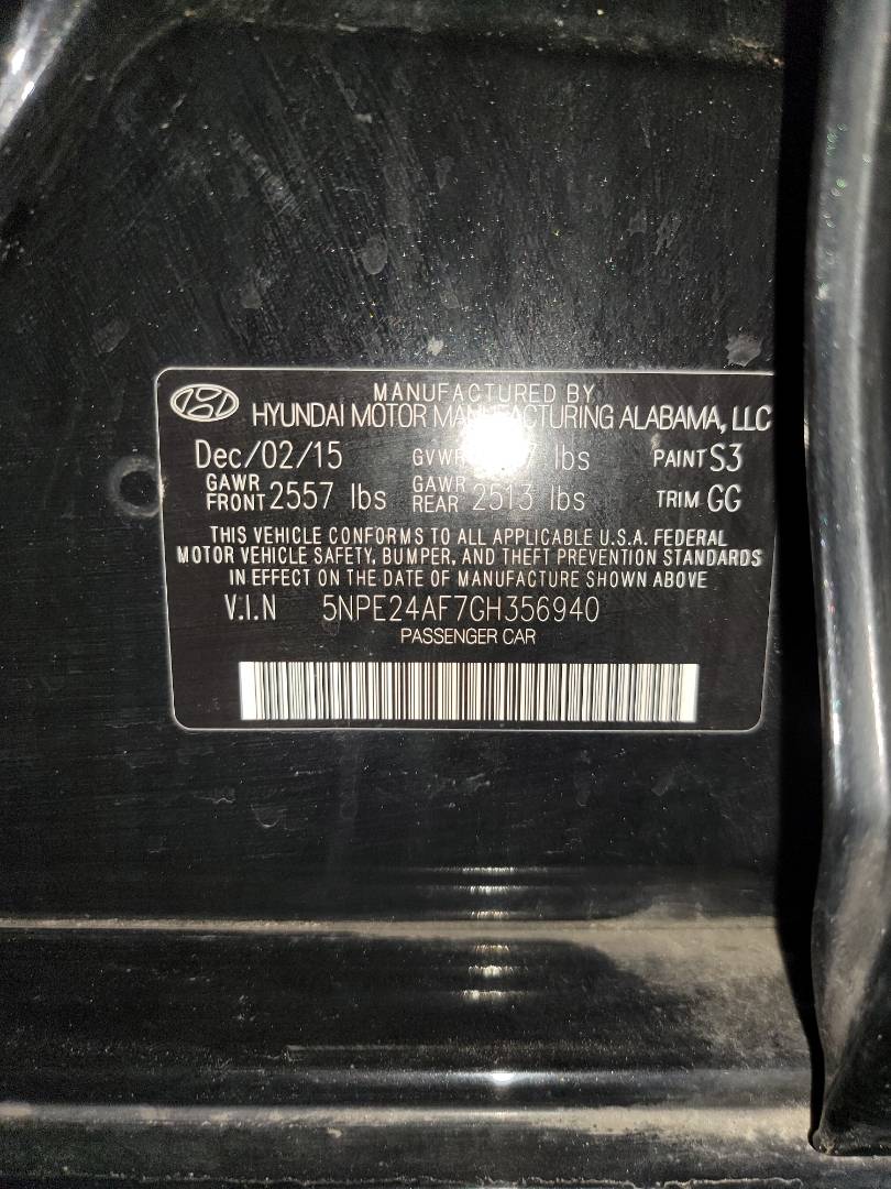 2016 HYUNDAI SONATA — 91785 Miles — Lot H356940 — Main - Marhaba Auctions Used Cars - Image 10