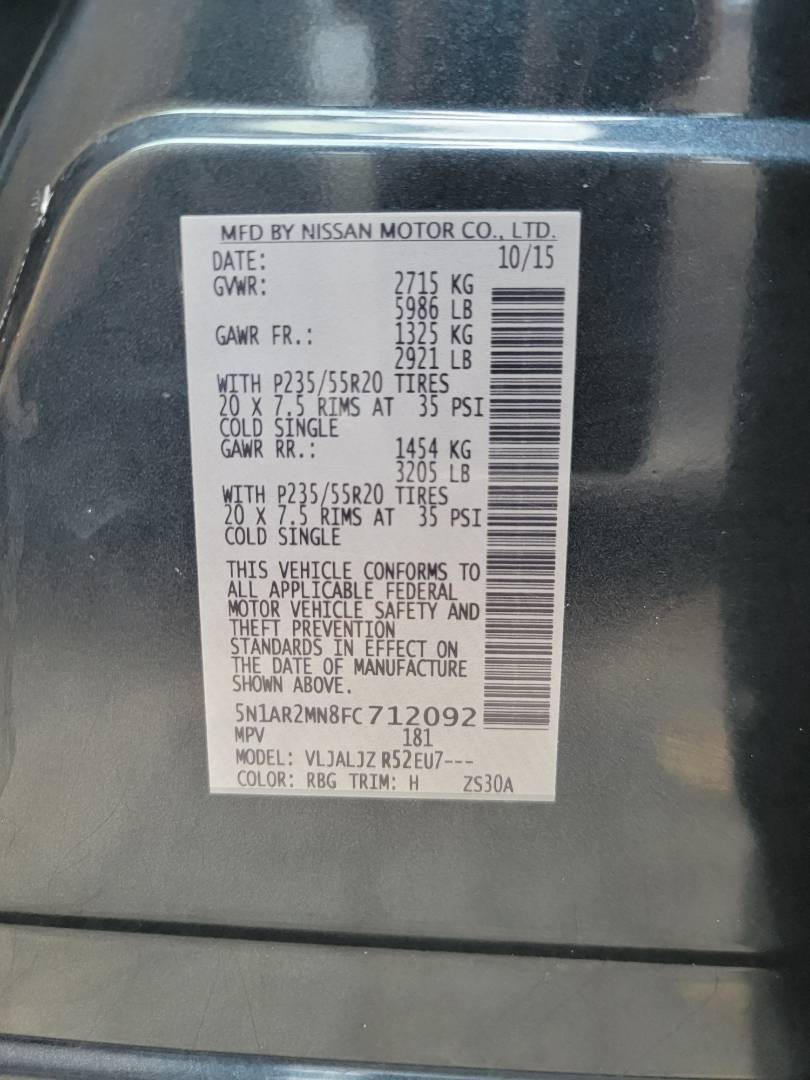 2015 NISSAN PATHFINDER — 165143 Miles — Lot MN8FC712092 — Main - Marhaba Auctions Used Cars - Image 11