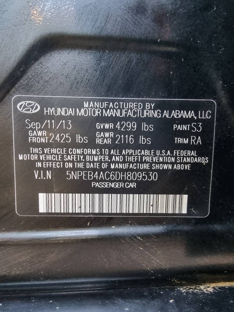 2013 HYUNDAI SONATA — 129103 Miles — Lot 809530 — Main - Marhaba Auctions Used Cars - Image 9