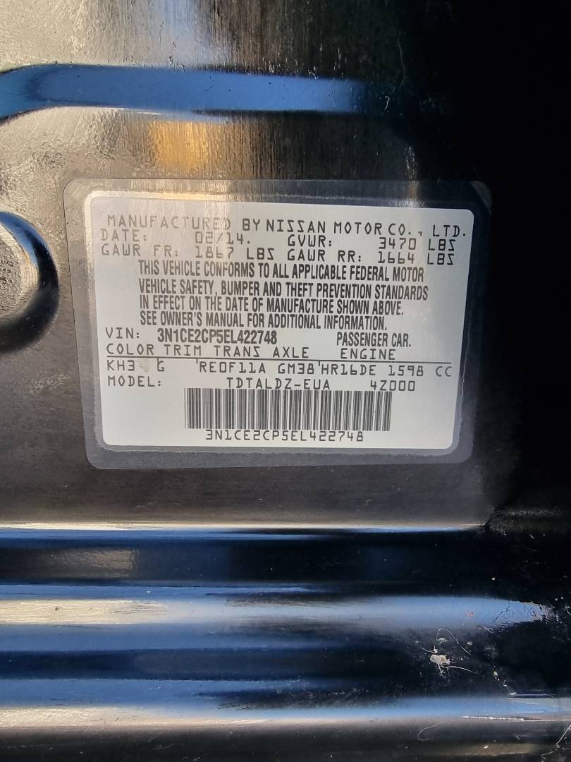 2014 NISSAN VERSA NOTE — 113947 Miles — Lot 124587 — Main - Marhaba Auctions Used Cars - Image 9